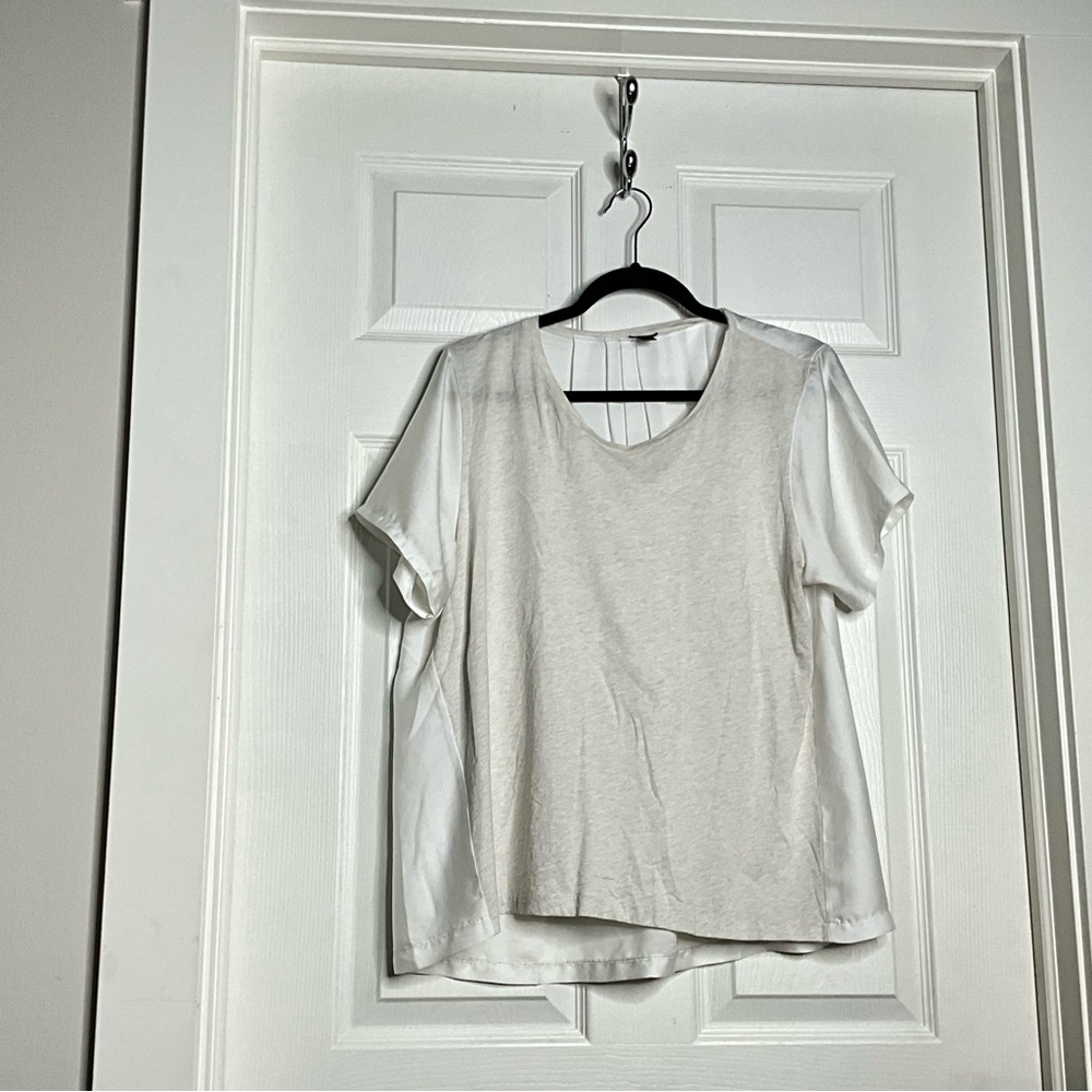 JCrew- Cream Cotton and Silk Blouse - Size Large